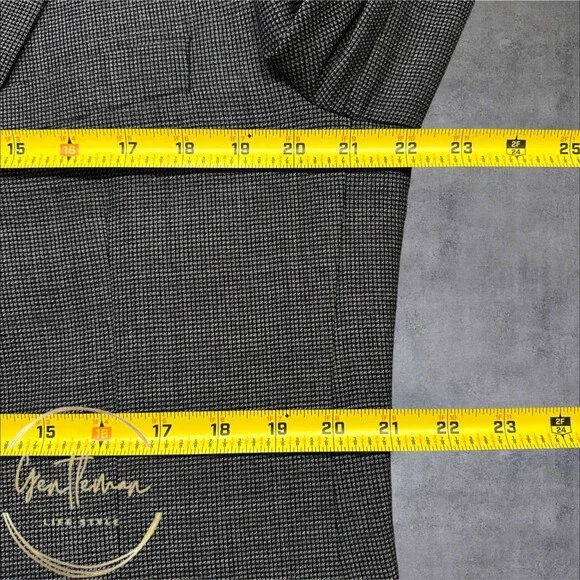 EISENBERG Men’s Blazer Sport Coat 2-Button Classic Fit Jacket 42L Gray Wool